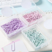 Load image into Gallery viewer, 1Box Colorful Paper Clip Metal Clips Memo Clip Bookmarks Stationery Office Accessories School Supplies Length 28mm/50mm
