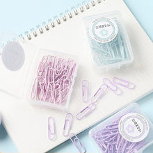 Load image into Gallery viewer, 1Box Colorful Paper Clip Metal Clips Memo Clip Bookmarks Stationery Office Accessories School Supplies Length 28mm/50mm
