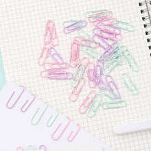 Load image into Gallery viewer, 1Box Colorful Paper Clip Metal Clips Memo Clip Bookmarks Stationery Office Accessories School Supplies Length 28mm/50mm

