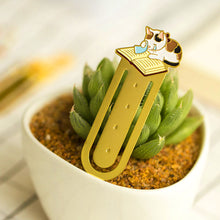 Load image into Gallery viewer, Cute Cat Bookmarks Metal Book Clips Japanese Style Brass Paper Page Holder Book Clip Stationery Reading Pagination Tools School Office Supplies

