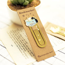 Load image into Gallery viewer, Cute Cat Bookmarks Metal Book Clips Japanese Style Brass Paper Page Holder Book Clip Stationery Reading Pagination Tools School Office Supplies
