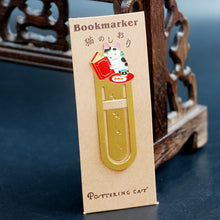Load image into Gallery viewer, Cute Cat Bookmarks Metal Book Clips Japanese Style Brass Paper Page Holder Book Clip Stationery Reading Pagination Tools School Office Supplies
