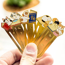 Load image into Gallery viewer, Cute Cat Bookmarks Metal Book Clips Japanese Style Brass Paper Page Holder Book Clip Stationery Reading Pagination Tools School Office Supplies
