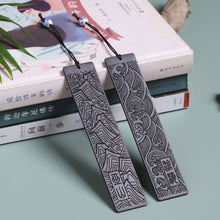 Load image into Gallery viewer, Creative Retro Sandalwood Bookmark Chinese Style Engraving Book Clips Gifts Moon Tree Mountain Wooden Page Holder School Office Supplies
