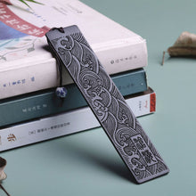 Load image into Gallery viewer, Creative Retro Sandalwood Bookmark Chinese Style Engraving Book Clips Gifts Moon Tree Mountain Wooden Page Holder School Office Supplies
