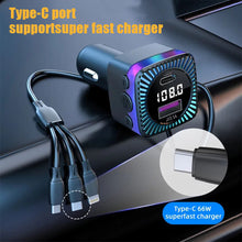 Load image into Gallery viewer, Car Bluetooth 5.3 FM Transmitter Wireless Audio Receiver Car MP3 Player 66W PD Fast Charger Ambient Light Muti-point Charger
