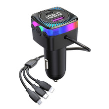Load image into Gallery viewer, Car Bluetooth 5.3 FM Transmitter Wireless Audio Receiver Car MP3 Player 66W PD Fast Charger Ambient Light Muti-point Charger
