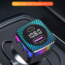 Load image into Gallery viewer, Car Bluetooth 5.3 FM Transmitter Wireless Audio Receiver Car MP3 Player 66W PD Fast Charger Ambient Light Muti-point Charger
