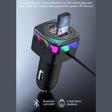 Load image into Gallery viewer, Car Bluetooth 5.3 FM Transmitter Wireless Audio Receiver Car MP3 Player 66W PD Fast Charger Ambient Light Muti-point Charger
