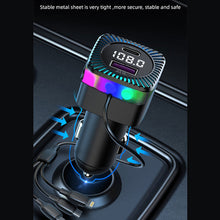 Load image into Gallery viewer, Car Bluetooth 5.3 FM Transmitter Wireless Audio Receiver Car MP3 Player 66W PD Fast Charger Ambient Light Muti-point Charger
