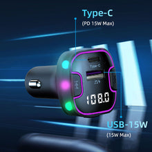 Load image into Gallery viewer, CS6 Car Charger Quick Charge Cigarette Lighter Adapter Bluetooth 5.3 USB Type C Fast Charger PD QC3.0 For Iphone Samsung Xiaomi
