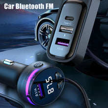 Load image into Gallery viewer, Car Bluetooth 5.3 FM Transmitter Wireless Audio Receiver Car MP3 Player 66W PD Fast Charger Ambient Light Muti-point Charger
