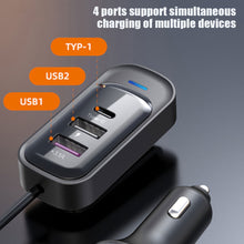 Load image into Gallery viewer, Car Bluetooth 5.3 FM Transmitter Wireless Audio Receiver Car MP3 Player 66W PD Fast Charger Ambient Light Muti-point Charger
