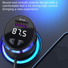 Load image into Gallery viewer, Car Bluetooth 5.3 FM Transmitter Wireless Audio Receiver Car MP3 Player 66W PD Fast Charger Ambient Light Muti-point Charger
