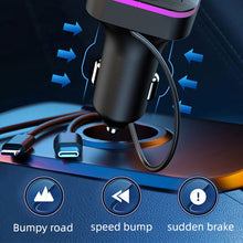 Load image into Gallery viewer, Car Bluetooth 5.0 FM Transmitter Wireless Audio Receiver Car MP3 Player 66W PD Fast Charger Ambient Light Muti-point Charger
