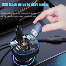 Load image into Gallery viewer, C35 Car MP3 Bluetooth Player with Hands-Free Calling, FM Transmitter, 1-to-3 Cable, Fast Car Charger - All-in-One
