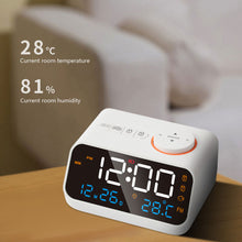 Load image into Gallery viewer, Mordern FM Radio LED Alarm Clock for Bedside Wake Up. Digital Table Calendar with Temperature Thermometer Humidity Hygrometer
