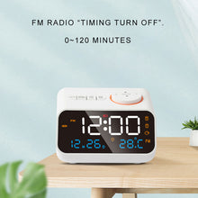 Load image into Gallery viewer, Mordern FM Radio LED Alarm Clock for Bedside Wake Up. Digital Table Calendar with Temperature Thermometer Humidity Hygrometer
