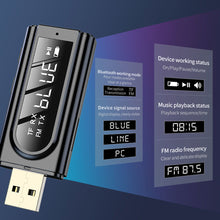 Load image into Gallery viewer, USB Bluetooth-Compatible 5.0 Transmitter Receiver LED Display MP3 Player Aux Car FM TV PC TF Audio Stereo Adapter Home Speaker

