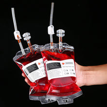Load image into Gallery viewer, 350ml Halloween Cosplay Party Drink Container Drinking Bag Fruit Juice Blood Drinking Pack Beverage Bag Vampire Blood Pouch Prop
