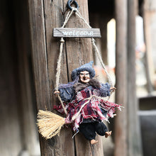 Load image into Gallery viewer, Halloween Hanging Witch Decoration Flying Witches Horror Witch Figurine Halloween Haunted House Hanging Props Party Decor
