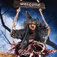 Load image into Gallery viewer, Halloween Hanging Witch Decoration Flying Witches Horror Witch Figurine Halloween Haunted House Hanging Props Party Decor
