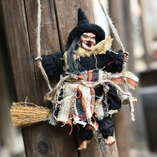 Load image into Gallery viewer, Halloween Hanging Witch Decoration Flying Witches Horror Witch Figurine Halloween Haunted House Hanging Props Party Decor
