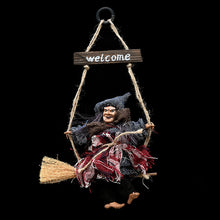 Load image into Gallery viewer, Halloween Hanging Witch Decoration Flying Witches Horror Witch Figurine Halloween Haunted House Hanging Props Party Decor
