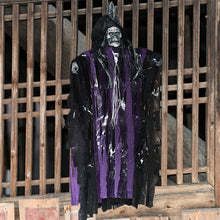 Load image into Gallery viewer, 1Pc Electric Skull Voice Control Hanging Ghost Prop Horror Halloween Ghost Witch Pendant Decoration Scary Scream Glowing Tricky Toys
