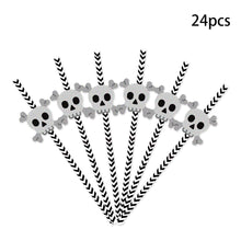 Load image into Gallery viewer, 24Pcs/pack Halloween Straws Skeletons Pumpkins Straw Halloween Party Decoration Festival Supplies For Bar Bar Restaurant
