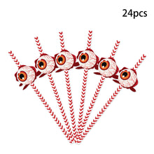 Load image into Gallery viewer, 24Pcs/pack Halloween Straws Skeletons Pumpkins Straw Halloween Party Decoration Festival Supplies For Bar Bar Restaurant
