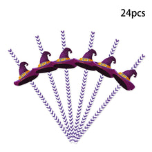 Load image into Gallery viewer, 24Pcs/pack Halloween Straws Skeletons Pumpkins Straw Halloween Party Decoration Festival Supplies For Bar Bar Restaurant
