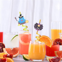Load image into Gallery viewer, 1Pc Halloween Reusable Plastic Spiral Drinking Straws Funny Bat Pumpkin Ghost Witch Vampire Party Decoration Supplies
