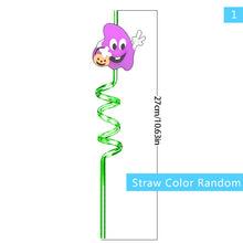 Load image into Gallery viewer, 1Pc Halloween Reusable Plastic Spiral Drinking Straws Funny Bat Pumpkin Ghost Witch Vampire Party Decoration Supplies
