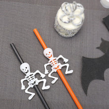 Load image into Gallery viewer, 5Pcs Halloween Reusable Plastic Drinking Straws Funny Bat Pumpkin Ghost Witch Vampire Party Decoration Supplies
