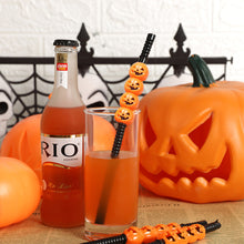 Load image into Gallery viewer, 5Pcs Halloween Reusable Plastic Drinking Straws Funny Bat Pumpkin Ghost Witch Vampire Party Decoration Supplies
