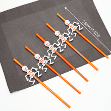 Load image into Gallery viewer, 5Pcs Halloween Reusable Plastic Drinking Straws Funny Bat Pumpkin Ghost Witch Vampire Party Decoration Supplies
