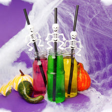 Load image into Gallery viewer, 5Pcs Halloween Reusable Plastic Drinking Straws Funny Bat Pumpkin Ghost Witch Vampire Party Decoration Supplies
