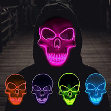Load image into Gallery viewer, 1Pc Skull LED Mask Masquerade Masks Neon Mask Light Glow In The Dark Mascara Horror Mask Glowing Masker Halloween Party Masque
