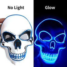 Load image into Gallery viewer, 1Pc Skull LED Mask Masquerade Masks Neon Mask Light Glow In The Dark Mascara Horror Mask Glowing Masker Halloween Party Masque
