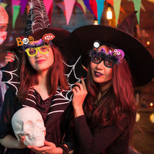 Load image into Gallery viewer, 1Pair Halloween Glasses Horns Clown Smiley Red Nose Glasses Holiday Party Tricky Photo Props Demon Funny Glasses For Children Adult
