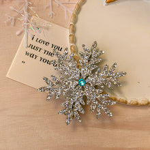 Load image into Gallery viewer, Elegant Rhinestone Ice and Snow Princess Hair Clip Creative White Blue Winter Snowflake Hairpin Girls Children Hair Clip
