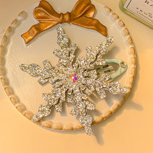 Load image into Gallery viewer, Elegant Rhinestone Ice and Snow Princess Hair Clip Creative White Blue Winter Snowflake Hairpin Girls Children Hair Clip
