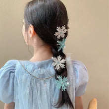 Load image into Gallery viewer, Elegant Rhinestone Ice and Snow Princess Hair Clip Creative White Blue Winter Snowflake Hairpin Girls Children Hair Clip
