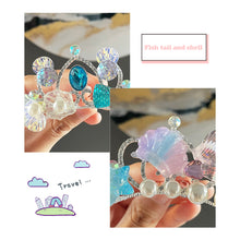 Load image into Gallery viewer, Ice and Snow Princess Mermaid Princess Hairpin Blue Elegant Children's Hairpin Children Organize Bangs Hair Clips
