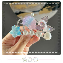Load image into Gallery viewer, Ice and Snow Princess Mermaid Princess Hairpin Blue Elegant Children's Hairpin Children Organize Bangs Hair Clips
