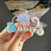 Load image into Gallery viewer, Ice and Snow Princess Mermaid Princess Hairpin Blue Elegant Children's Hairpin Children Organize Bangs Hair Clips
