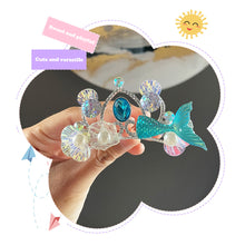 Load image into Gallery viewer, Ice and Snow Princess Mermaid Princess Hairpin Blue Elegant Children's Hairpin Children Organize Bangs Hair Clips

