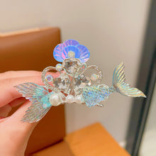 Load image into Gallery viewer, Water Diamond Mermaid Princess Hairpin Colorful Elegant Star Shell Children's Hairpin Organize Bangs Hair Clips
