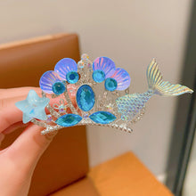 Load image into Gallery viewer, Water Diamond Mermaid Princess Hairpin Colorful Elegant Star Shell Children's Hairpin Organize Bangs Hair Clips
